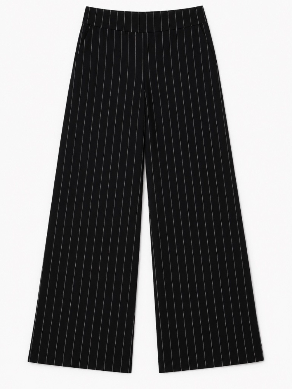 Laura wide leg black/white stripe pants/trousers 8 pull on career wear office